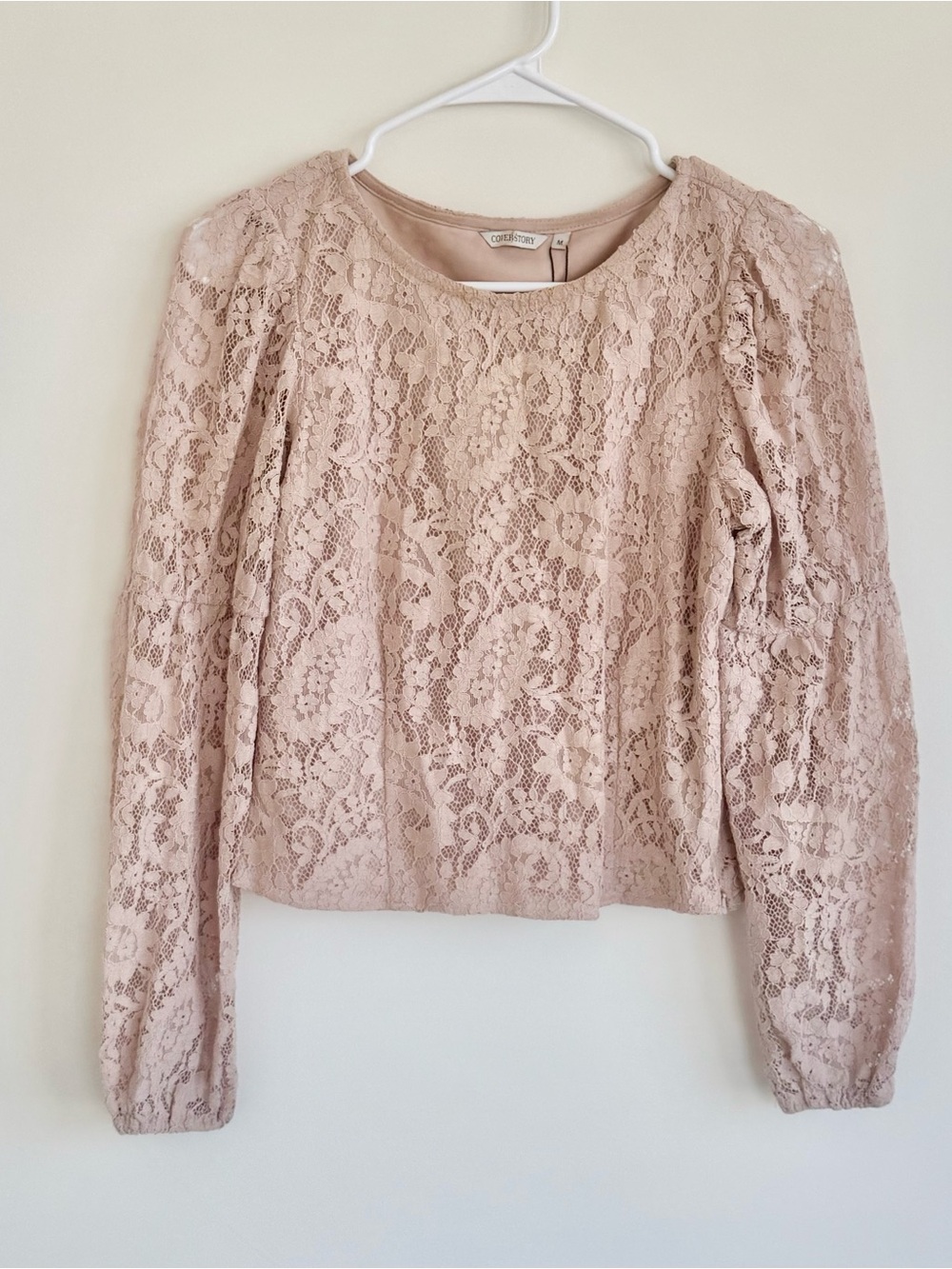 Blush Lace Long-Sleeve Top